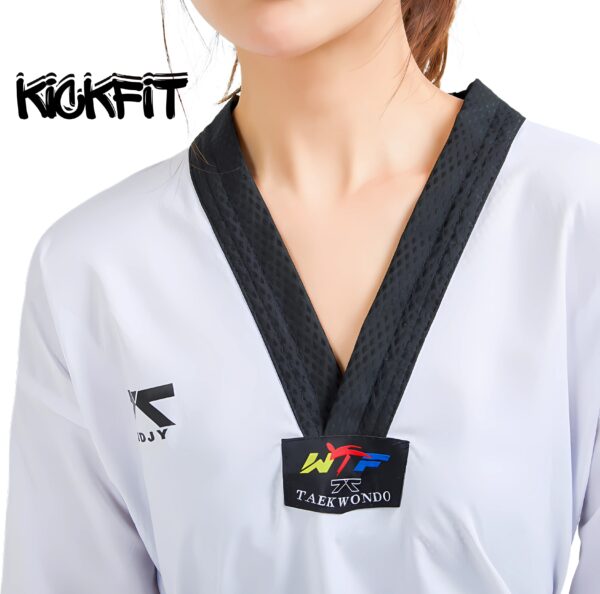 Kickfit "Fighter" Kyorugi Ultra Light Uniform (Black V-Neck) - Image 7